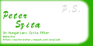 peter szita business card